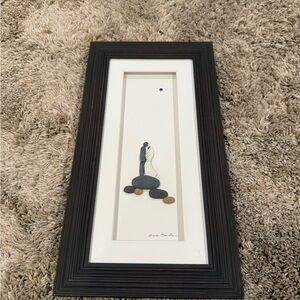 Framed Pebble Art with Black Frame